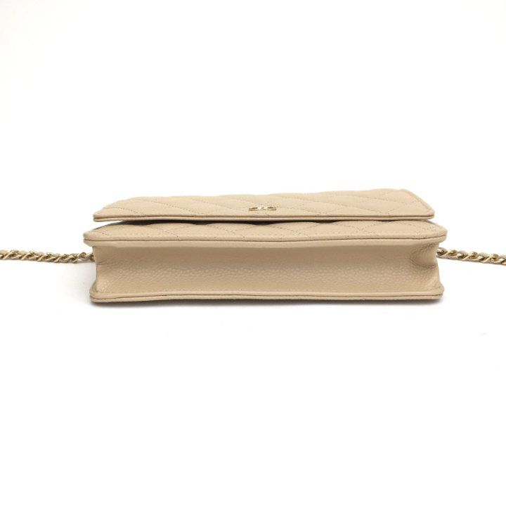 Chanel Wallet on Chain in Beige Caviar
