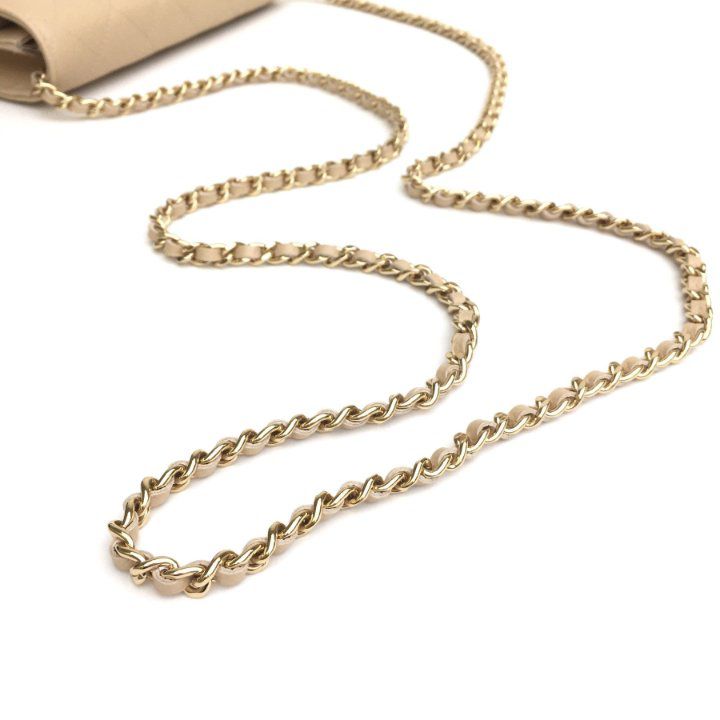 Chanel Wallet on Chain in Beige Caviar