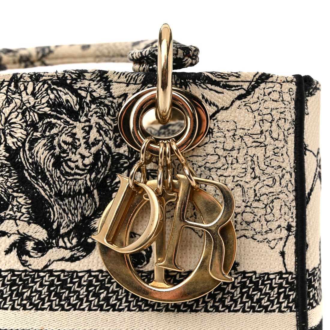 Dior Canvas Embroidered Zodiac Toile de Jouy Medium Lady D-Lite