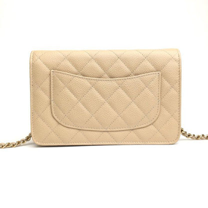 Chanel Wallet on Chain in Beige Caviar