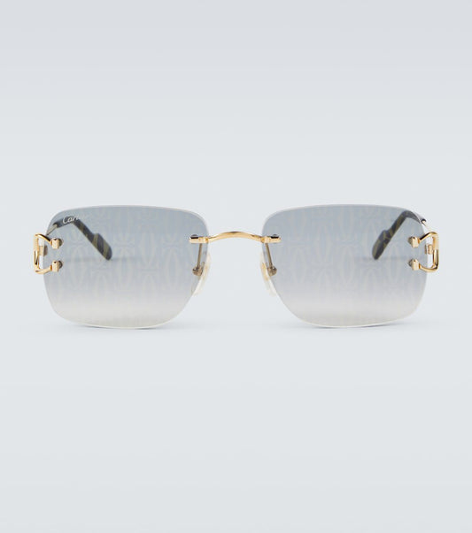 Cartier Monogram Rectangular Sunglasses