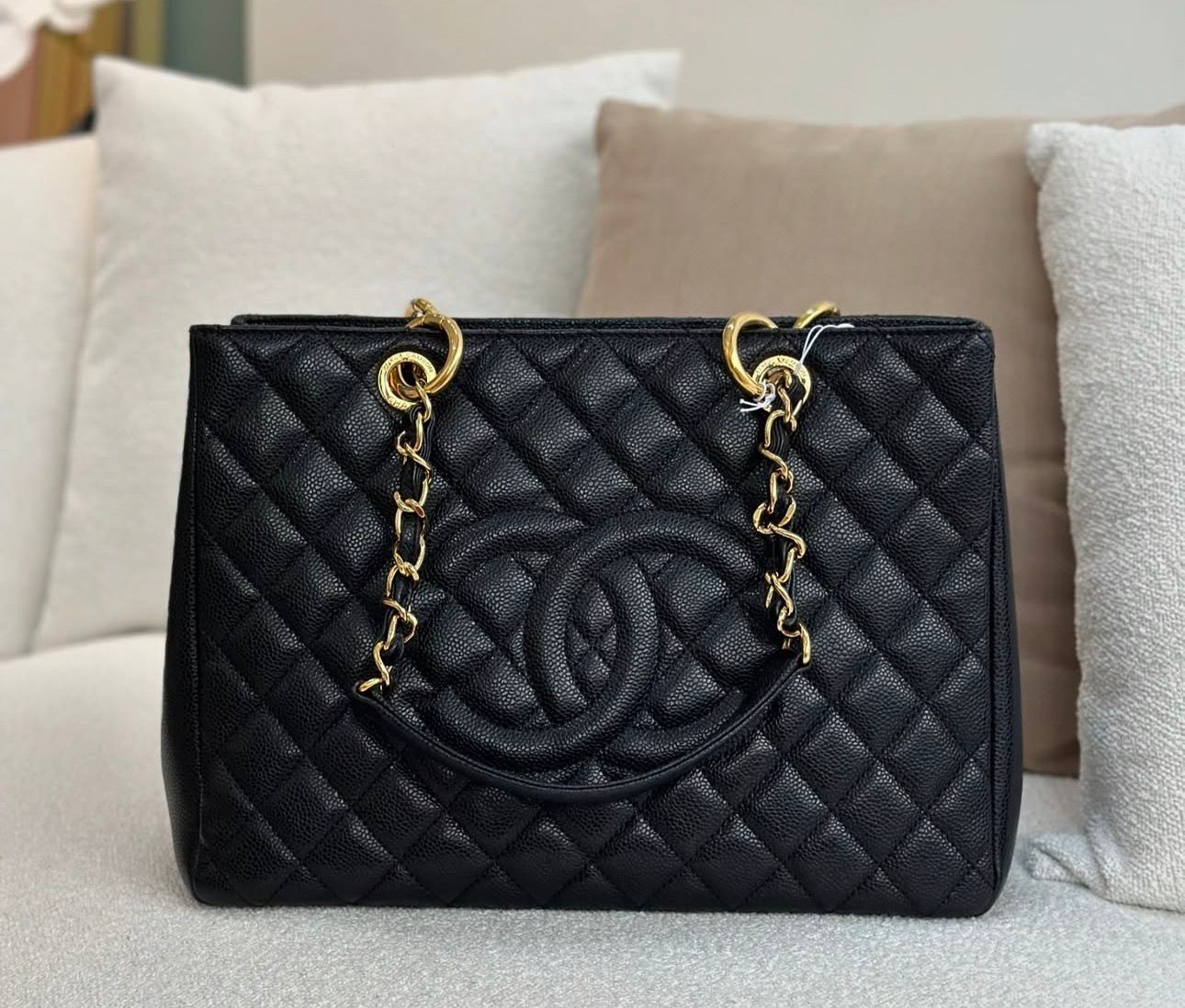 Chanel Black Quilted Caviar Grand Shopping Tote (GST)