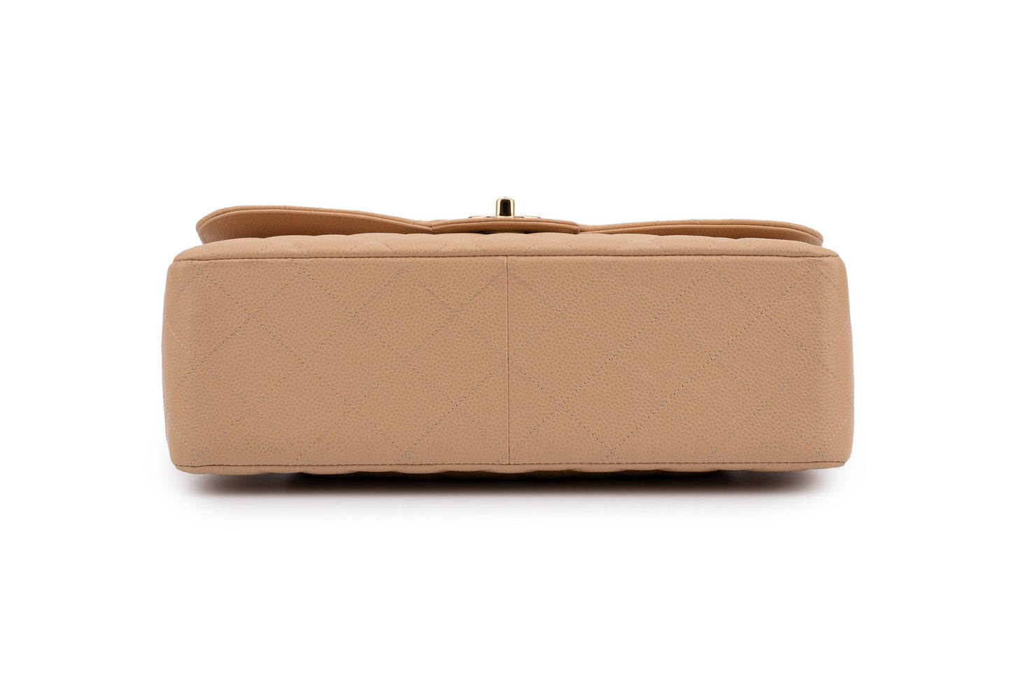 Chanel Classic Double Flap Bag — Dark Beige Caviar Leather with Gold Hardware