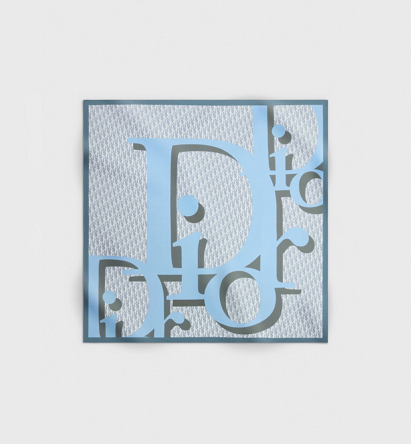 Dior Infini 70 Square Scarf – Blue Silk Twill