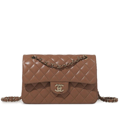 Chanel Classic Double Flap Bag — Brown Quilted Lambskin with Pale Gold Hardware