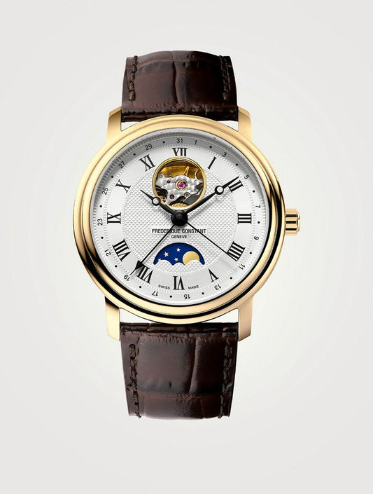 Frederique Constant Heart Beat Moonphase Date Watch —  Leather Strap