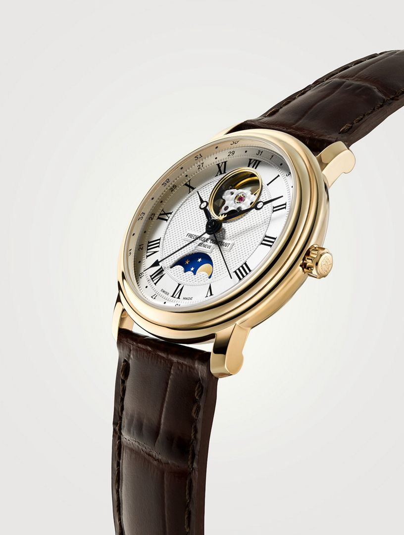 Frederique Constant Heart Beat Moonphase Date Watch —  Leather Strap