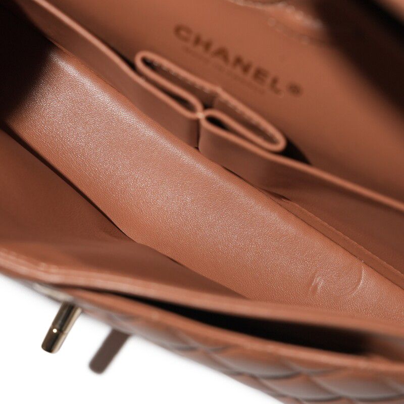Chanel Classic Double Flap Bag — Brown Quilted Lambskin with Pale Gold Hardware