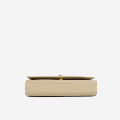Saint Laurent Medium Kate Bag — Beige Grained Leather with Gold Hardware