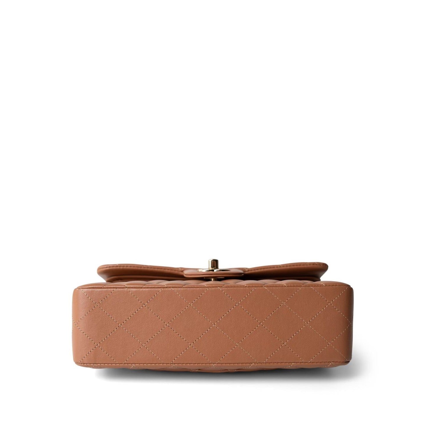 Chanel 22S Small Classic Flap Bag — Caramel Quilted Lambskin with Light Gold Hardware