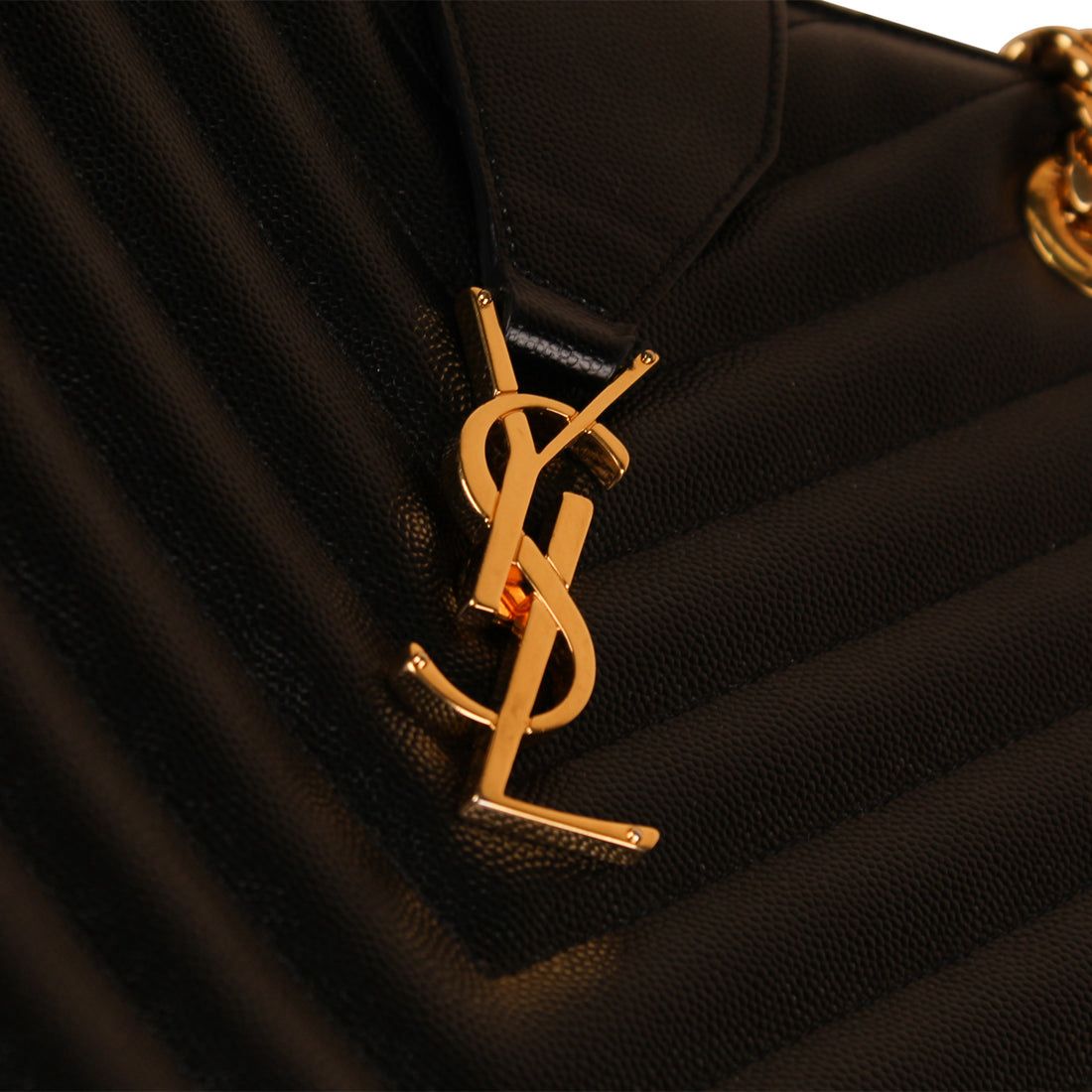 Saint Laurent Cassandre Medium Tote — Black Caviar Leather with Gold Hardware