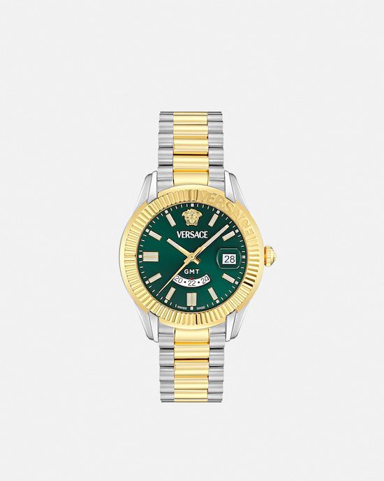 Versace Apodis Watch — Gold &amp; Silver Stainless‑Steel