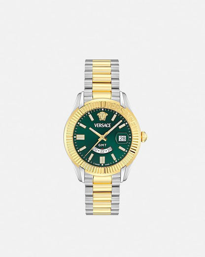Versace Apodis Watch — Gold &amp; Silver Stainless‑Steel