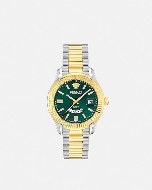 Versace Apodis Watch — Gold &amp; Silver Stainless‑Steel