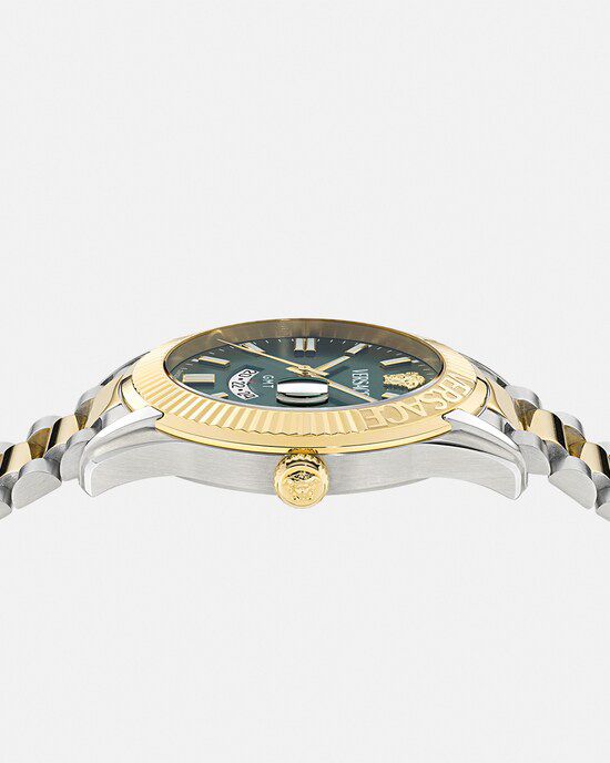 Versace Apodis Watch — Gold &amp; Silver Stainless‑Steel