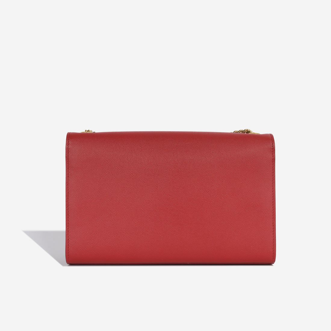 Saint Laurent Medium Kate Bag — Red Grained Leather with Gold Hardware