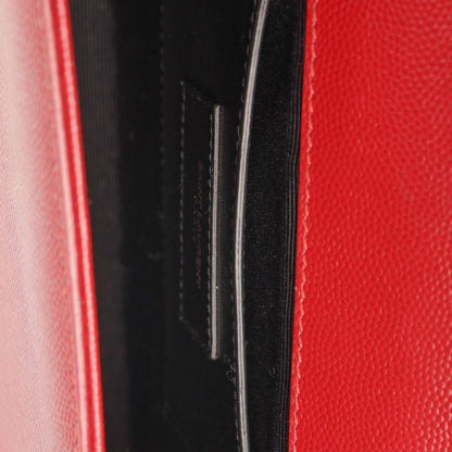 Saint Laurent Medium Kate Bag — Red Grained Leather with Gold Hardware