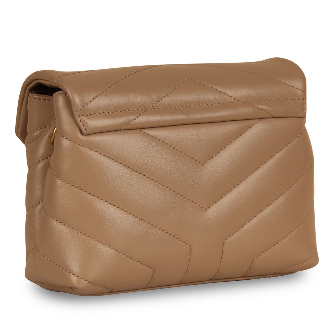 Saint Laurent Lou Toy Bag — Nude Matelassé Leather with Antique Gold Hardware