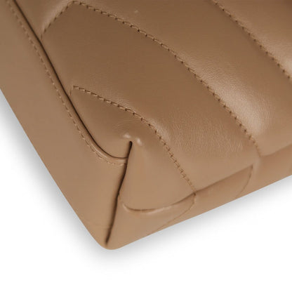 Saint Laurent Lou Toy Bag — Nude Matelassé Leather with Antique Gold Hardware
