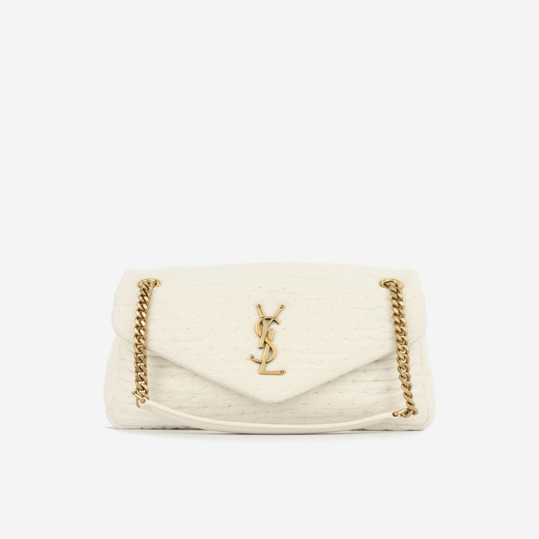 Saint Laurent Calypso Bag — Cream Organza &amp; Lambskin with Gold Hardware