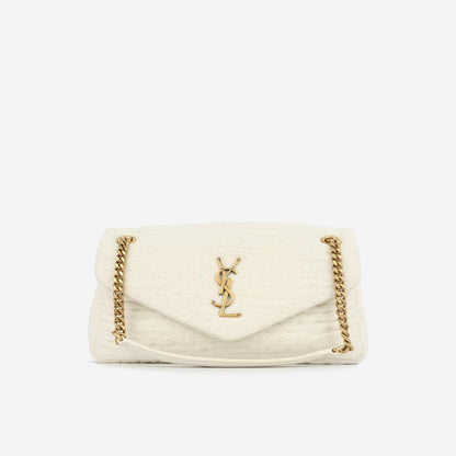 Saint Laurent Calypso Bag — Cream Organza &amp; Lambskin with Gold Hardware