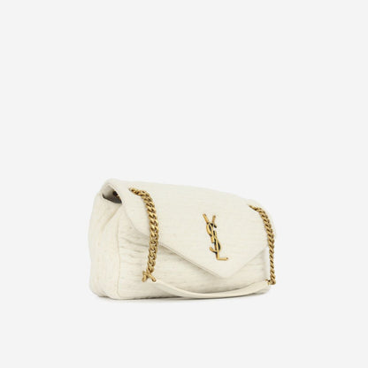 Saint Laurent Calypso Bag — Cream Organza &amp; Lambskin with Gold Hardware