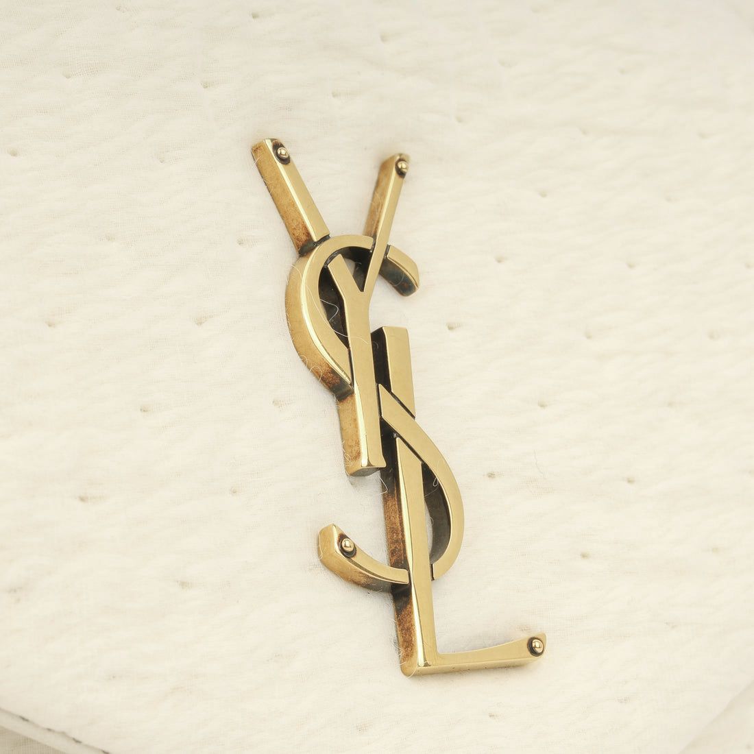 Saint Laurent Calypso Bag — Cream Organza &amp; Lambskin with Gold Hardware