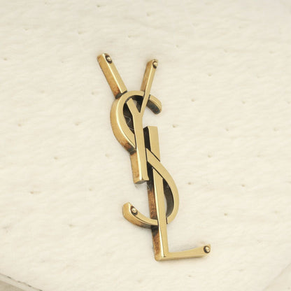Saint Laurent Calypso Bag — Cream Organza &amp; Lambskin with Gold Hardware