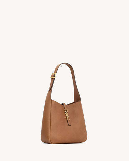 Saint Laurent Small Le 5 À 7 Shoulder Bag — Toasted Brown Calfskin Leather with Gold Hardware