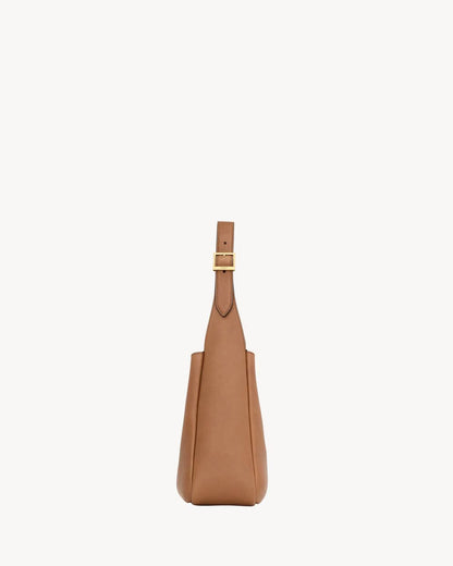 Saint Laurent Small Le 5 À 7 Shoulder Bag — Toasted Brown Calfskin Leather with Gold Hardware