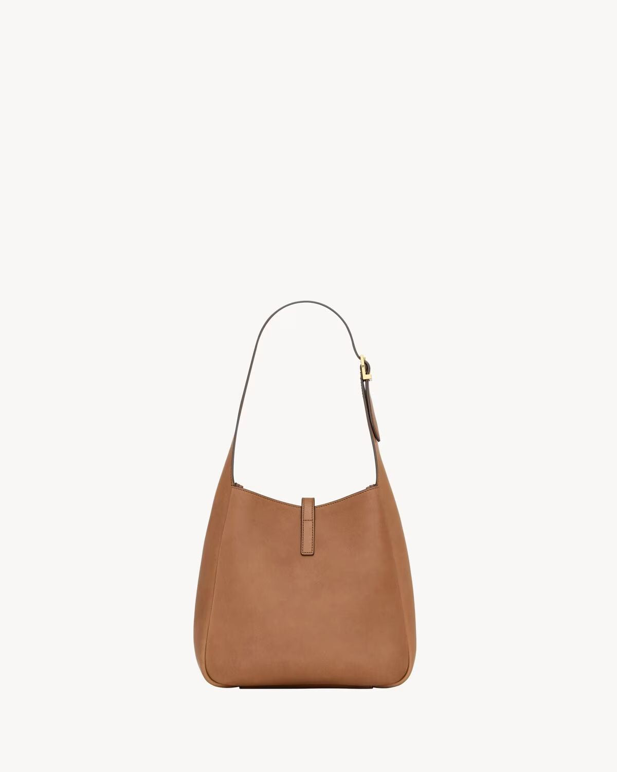 Saint Laurent Small Le 5 À 7 Shoulder Bag — Toasted Brown Calfskin Leather with Gold Hardware